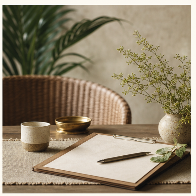Consultation and listening inspired wellness illustration